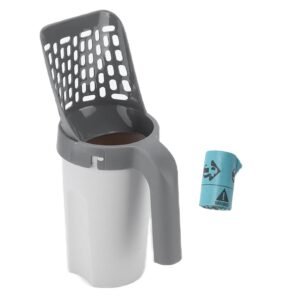 Pelle et boîte de rangement pour litière de chat – Pelle-tamis pour le nettoyage des déjections (avec sacs à déchets inclus) – Image 4