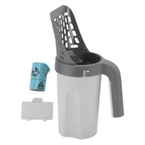 Pelle et boîte de rangement pour litière de chat – Pelle-tamis pour le nettoyage des déjections (avec sacs à déchets inclus) – Image 3