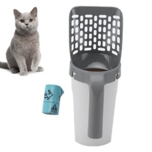 Pelle et boîte de rangement pour litière de chat – Pelle-tamis pour le nettoyage des déjections (avec sacs à déchets inclus) – Image 7