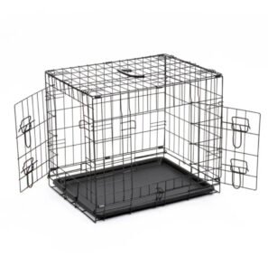 Cage en fer pour chien avec plateau en plastique – Image 2