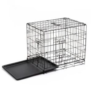 Cage en fer pour chien avec plateau en plastique – Image 3