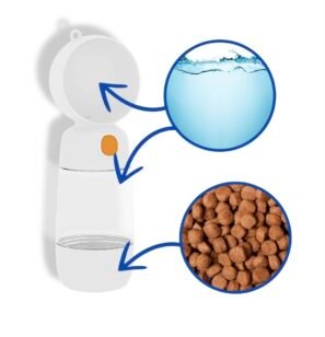 Bouteille D’eau 2 En 1 Happy travel – Blanc - LEOPET – Image 4