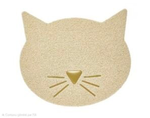 Tapis multifonction en forme de tête de chat Leopet ( Beige | Gris ) 37×43 cm – Image 2