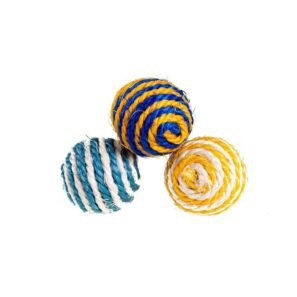 Jouet Set de 3 Balles en Sisal Couleurs Assorties Ø4,5cm – Image 2