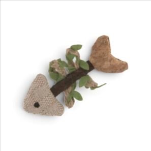 ARÊTE DE POISSON EN LIN&CHANVRE NATUREL 10,5X5,5CM